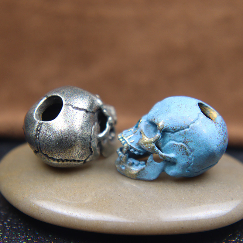 Karmid hambad Koljupea Messingist Paracord Helmed Paelad Ripatsid DIY EDC Välistööriist Vihmavarjunöör kootud nugade amuletid Aksessuaarid