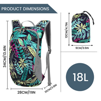 ZOMAKE Ултра лека раница за опаковане Малки чанти за воден риболов Водоустойчива раница за туризъм