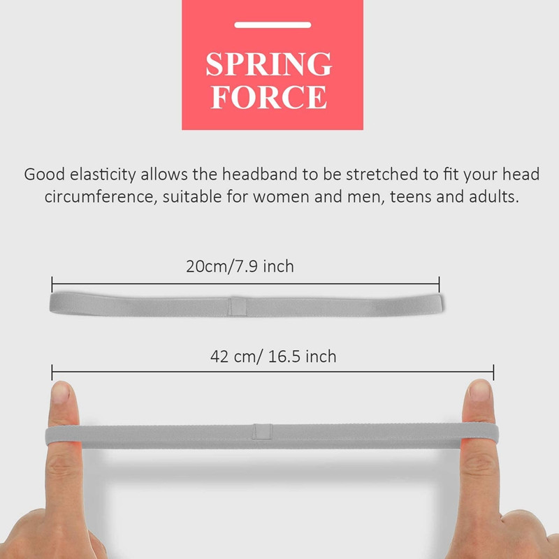 4 dalių storos neslystančios elastinės sportinės galvos juostos, plaukų tvarsčiai, sportiniai plaukai ir prakaito juostos moterims ir vyrams