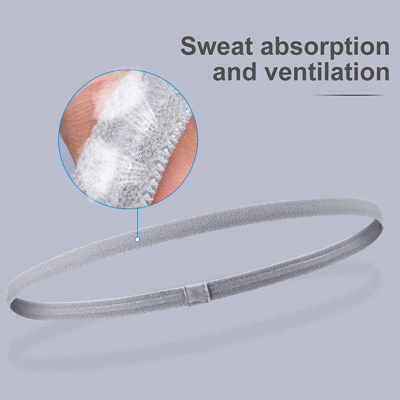 4 dalių storos neslystančios elastinės sportinės galvos juostos, plaukų tvarsčiai, sportiniai plaukai ir prakaito juostos moterims ir vyrams
