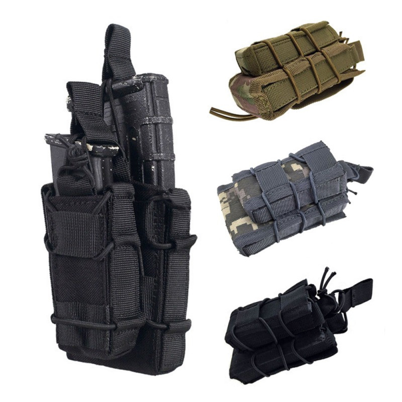 Husă din nailon 600D Paintball Airsoft Pistol tactic Husă pentru reviste MOLLE Geantă de vânătoare pentru sport Călătorii Alergare Drumeții