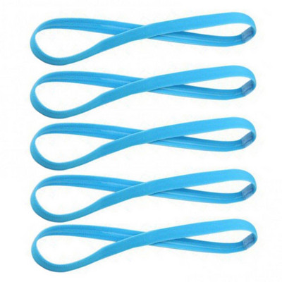 5 vnt Candy Color Moterų Vyrų Joga Plaukų Juostos Sportinės Galvos Juostelės Merginoms Sportinės Neslystančios Elastinės Guminės Prakaito juostos Futbolas Bėgimas