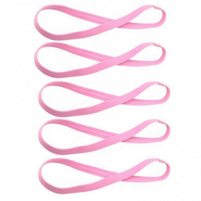 5 vnt Candy Color Moterų Vyrų Joga Plaukų Juostos Sportinės Galvos Juostelės Merginoms Sportinės Neslystančios Elastinės Guminės Prakaito juostos Futbolas Bėgimas