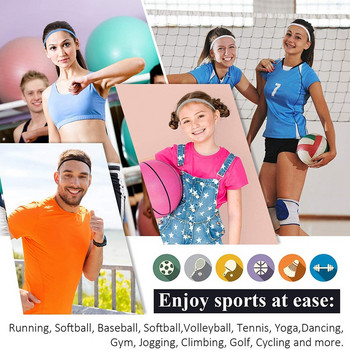 Κορυφαία 4 τεμάχια Χοντρές αντιολισθητικές ελαστικές αθλητικές κορδέλες κεφαλής, κορδέλες για τα μαλλιά γυμναστικής και ιδρώτα για γυναίκες και άνδρες