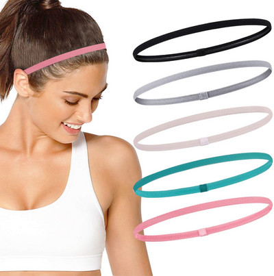 4 populiariausių dalių storos neslystančios elastinės sportinės galvos juostos, plaukams skirtos galvos juostos, treniruojantys plaukai ir prakaito juostos moterims ir vyrams