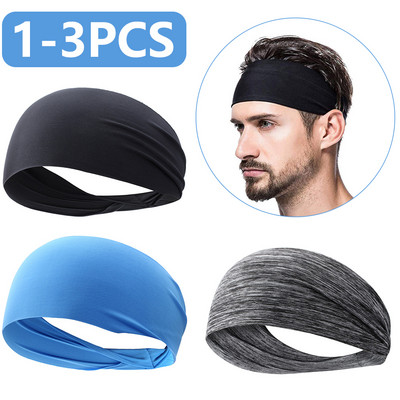 1-3Pc Fashion Sports Sweatband Breathable Absorbent Headband Sweat Hair Head Band Super Elastic Soft Smooth Fitness Yoga Gym