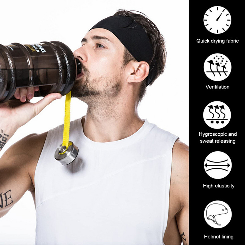 1-3 vnt. Madinga sportinė prakaito juosta, kvėpuojanti, sugerianti galvos juosta, prakaituojama plaukams, ypač elastinga, minkšta, sklandi, fitneso jogos sporto salė