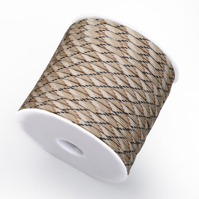 550 Military 50M/100M 7-südamikuga paracord-köis, 4 mm polüestrist langevarjunöör telkimistelgi ellujäämisvihmavarjutelgi komplekt