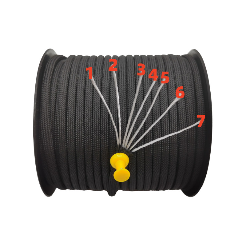 550 Military 50M/100M 7-südamikuga paracord-köis, 4 mm polüestrist langevarjunöör telkimistelgi ellujäämisvihmavarjutelgi komplekt