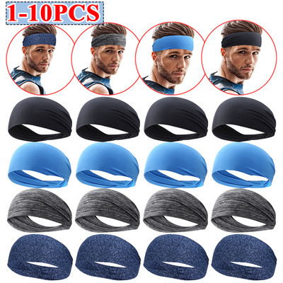 1-8PCS Breathable Sports Headband Men Women Unisex Yoga Fitness Quick Drying Elastic Hair Sweat Band for Outdoor Running Cycling