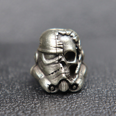 Soldat mort Skull Face Cască Cuțit Snur Cuțit Mărgele Paracord Mărgele Charms din alamă Instrument EDC Brățară de supraviețuire Accesorii DIY