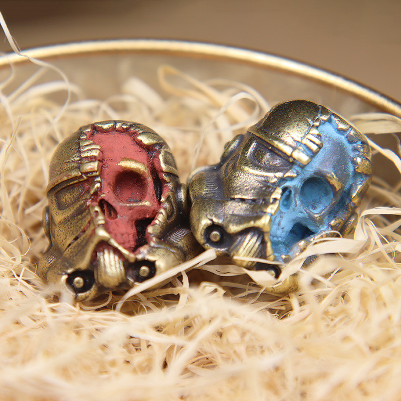 Soldat mort Skull Face Cască Cuțit Snur Cuțit Mărgele Paracord Mărgele Charms din alamă Instrument EDC Brățară de supraviețuire Accesorii DIY