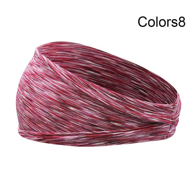 9Spalvos Prakaitą sugeriančios plaukų juostelės Vyrų Moterų Elastinės Joga Bėgimo galvos juostos Galvos apvyniojimas Sportiniai galvos apdangalai Priedai sportiniai galvos apdangalai