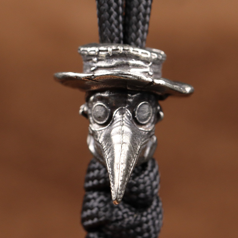 Keskaegne Euroopa Pika noka mask Doctor Messingist Nuga Helmes Paelad Ripatsid DIY Paracord EDC Välistööriist Kootud Riputus Aksessuaarid