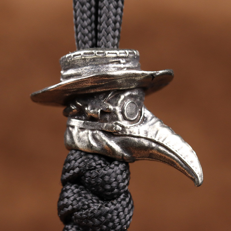 Keskaegne Euroopa Pika noka mask Doctor Messingist Nuga Helmes Paelad Ripatsid DIY Paracord EDC Välistööriist Kootud Riputus Aksessuaarid