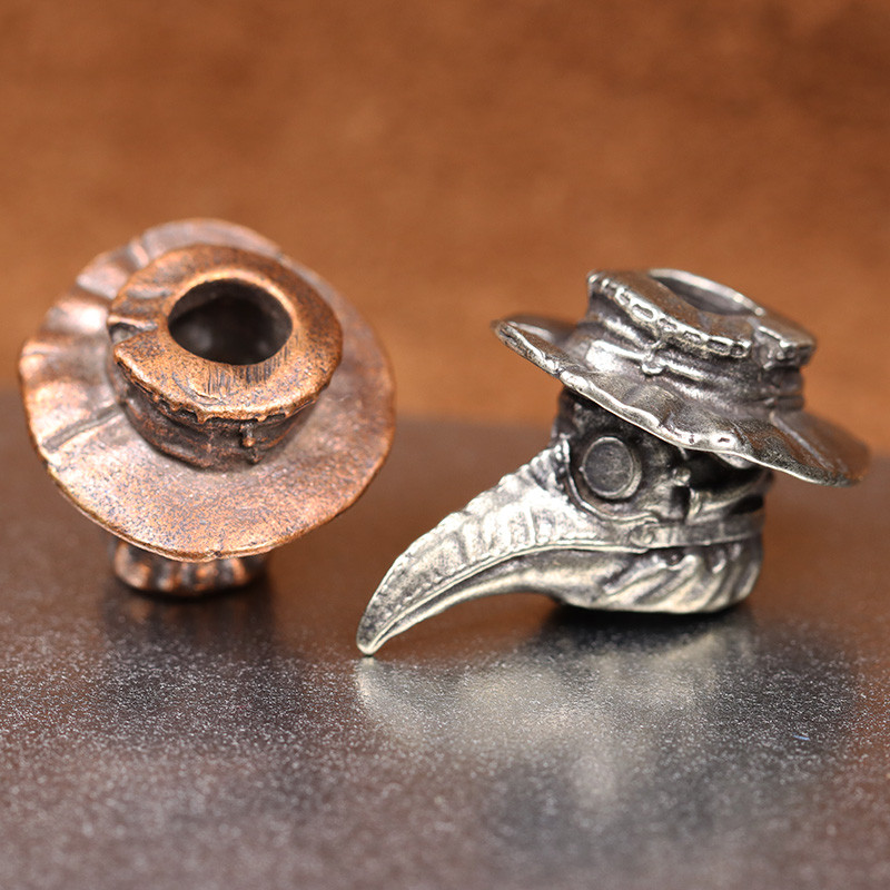 Keskaegne Euroopa Pika noka mask Doctor Messingist Nuga Helmes Paelad Ripatsid DIY Paracord EDC Välistööriist Kootud Riputus Aksessuaarid