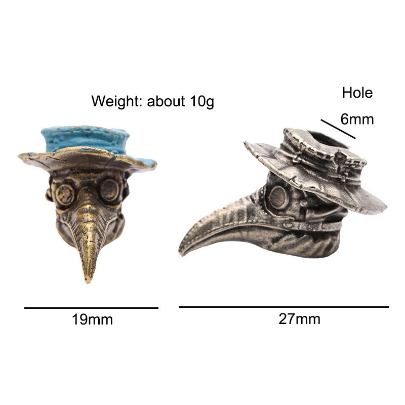 Keskaegne Euroopa Pika noka mask Doctor Messingist Nuga Helmes Paelad Ripatsid DIY Paracord EDC Välistööriist Kootud Riputus Aksessuaarid