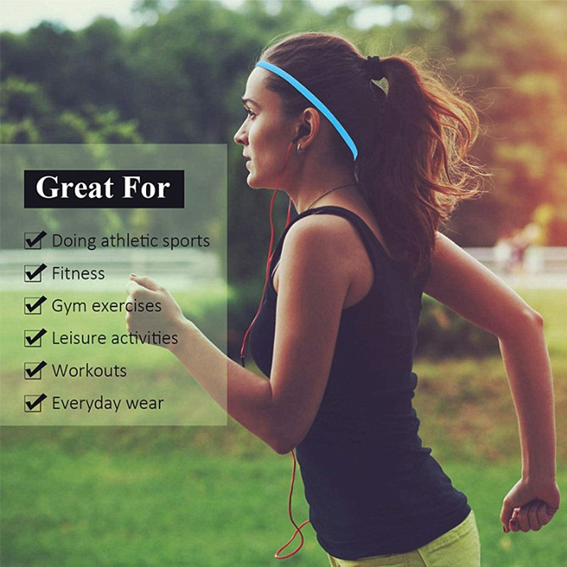2023 Жени Мъже Цветна външна лента за глава Еластична спортна лента за глава Йога Бягане Фитнес Колоездене Лента за глава Антиперспирант Лента за коса