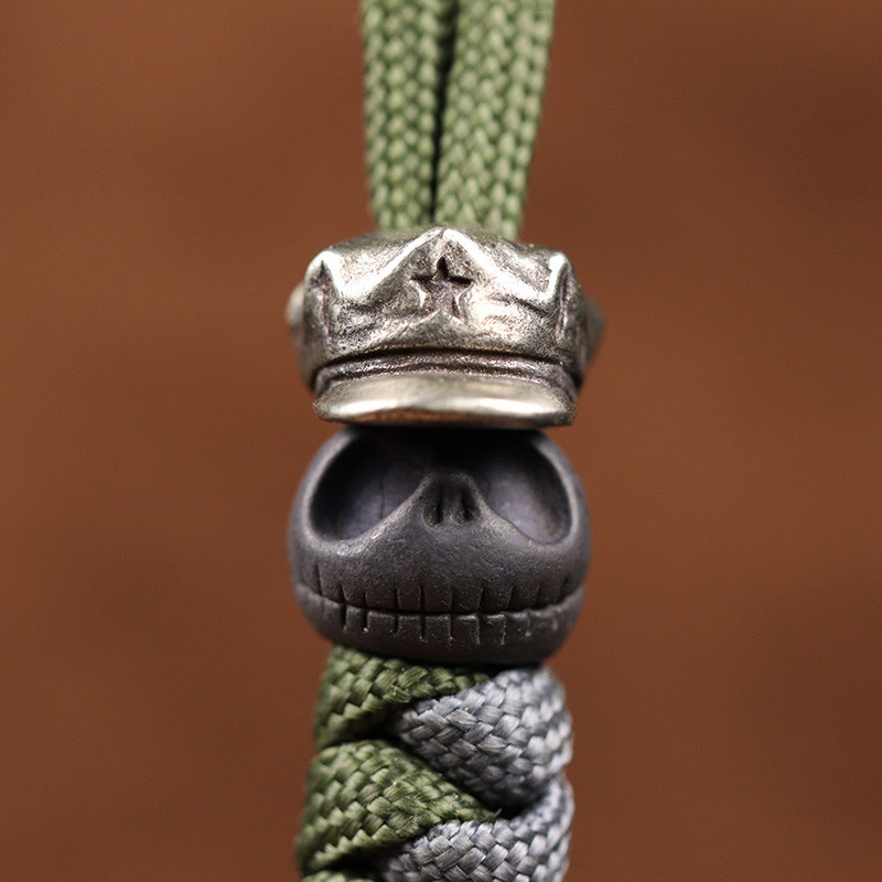 Kõrvitsa pealuupea messingist noapärl EDC välitingimustes meisterdatud Paracord kootud kaelapaeltega ripats Käsitsi valmistatud punk võlusid ehtetarvikute tööriist