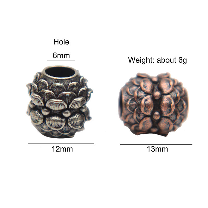 Retro mesingana lotosova latica Nož Perla EDC Outdoor Alat DIY Paracord Pletena uzica Privjesci Narukvice Razmaknice Perle Viseći nakit