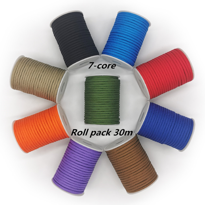 7-Core 550 Paracord 100FT(31M) 4mm Parașuta Snur Kit de frânghie de supraviețuire pentru camping în aer liber Umbrelă Cort Snur Curea