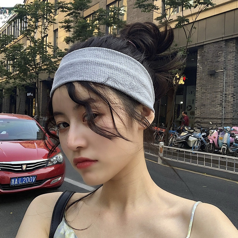 Riebaluotos jogos plaukų juostos Sportinės elastinės galvos juostos šokių dviratininkų megztos aukštos kokybės plačios galvos juostos, tamprios juostelės, sporto aksesuaras