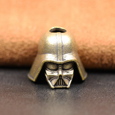 Cască de soldat Cyborg neagră Cuțit din alamă mărgele EDC în aer liber DIY Paracord țesut șnur pandantiv Bijuterii Brățări Charms Accesorii