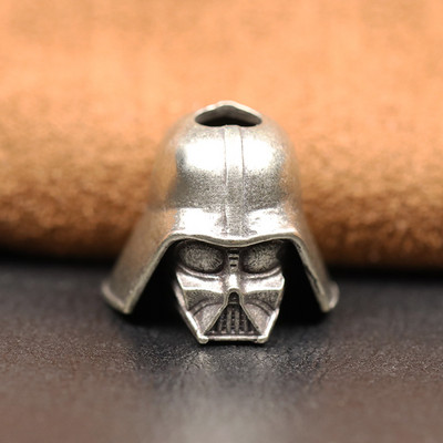 Cască de soldat Cyborg neagră Cuțit din alamă mărgele EDC în aer liber DIY Paracord țesut șnur pandantiv Bijuterii Brățări Charms Accesorii