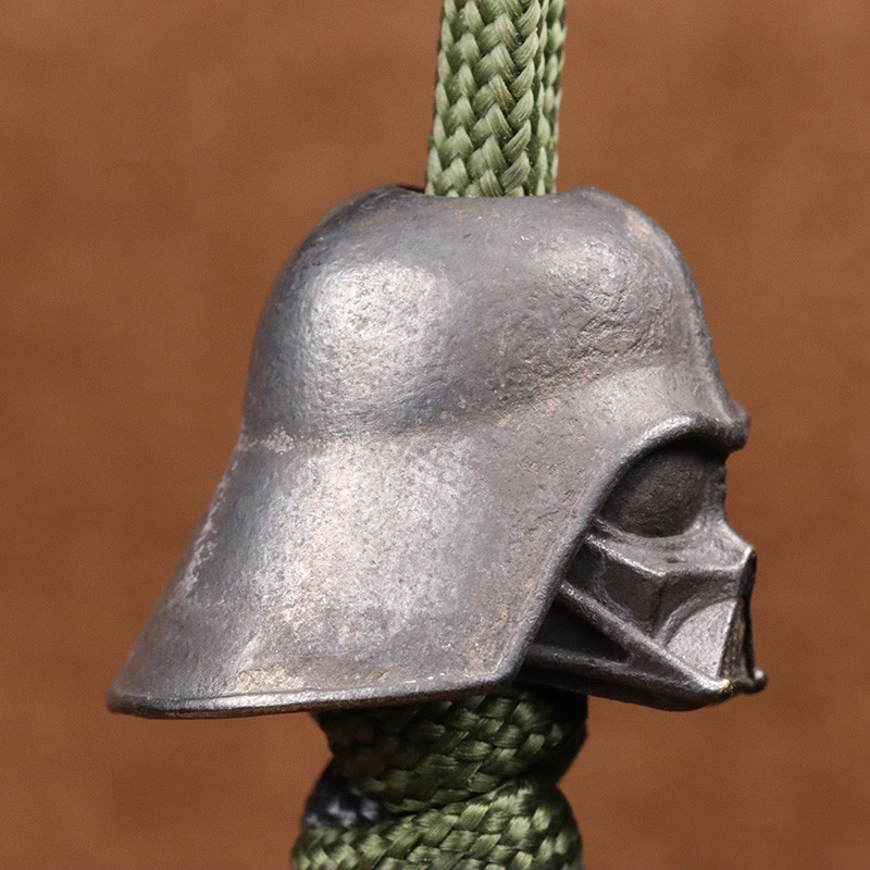 Cască de soldat Cyborg neagră Cuțit din alamă mărgele EDC în aer liber DIY Paracord țesut șnur pandantiv Bijuterii Brățări Charms Accesorii