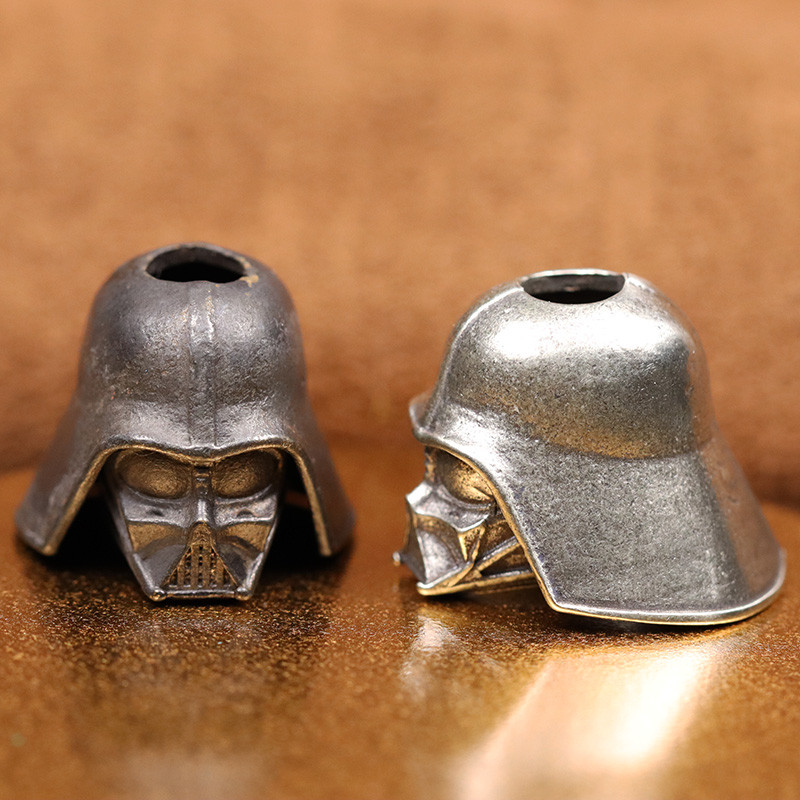 Cască de soldat Cyborg neagră Cuțit din alamă mărgele EDC în aer liber DIY Paracord țesut șnur pandantiv Bijuterii Brățări Charms Accesorii