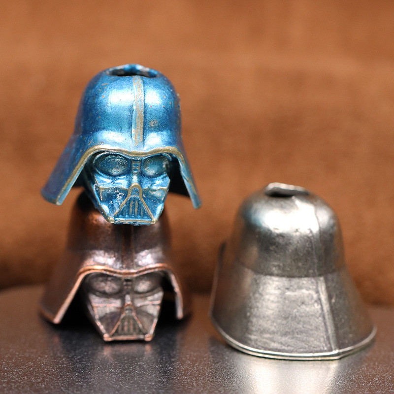 Cască de soldat Cyborg neagră Cuțit din alamă mărgele EDC în aer liber DIY Paracord țesut șnur pandantiv Bijuterii Brățări Charms Accesorii