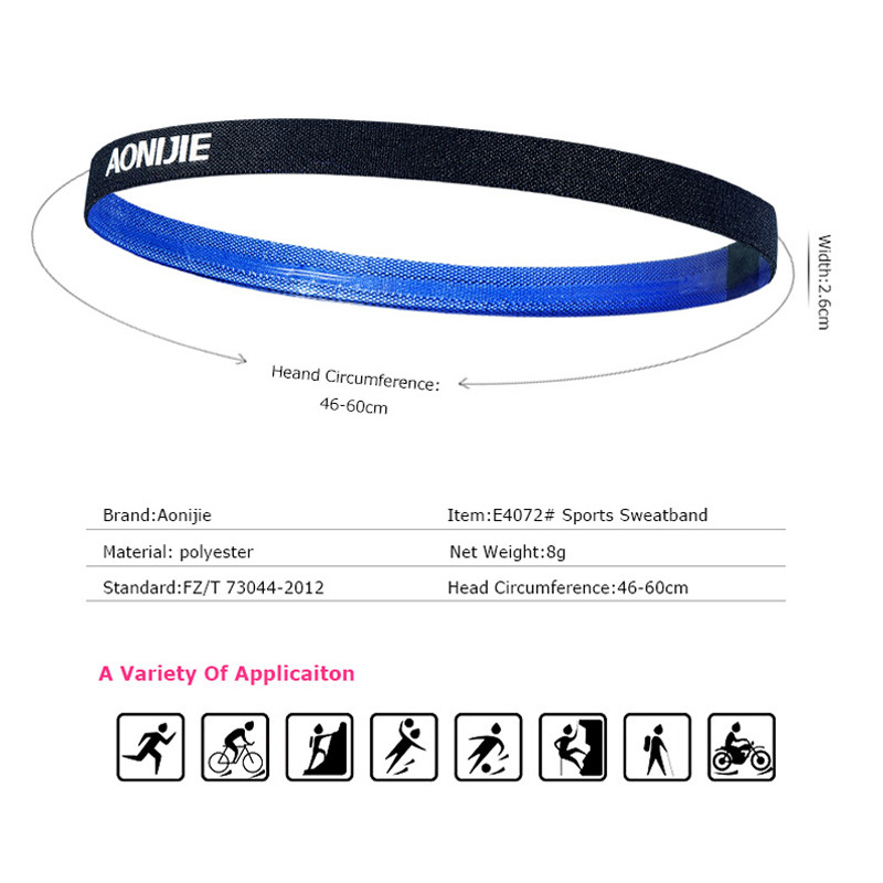 AONIJIE Bandă de sport din silicon Bandă de transpirație Bandă de păr pentru alergare Ciclism Yoga Jogging Baschet Fitness Sală de fitness Mărime liberă E4073