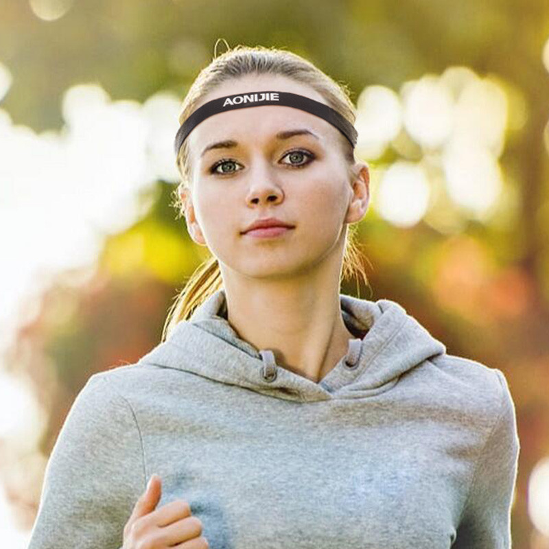 AONIJIE Bandă de sport din silicon Bandă de transpirație Bandă de păr pentru alergare Ciclism Yoga Jogging Baschet Fitness Sală de fitness Mărime liberă E4073