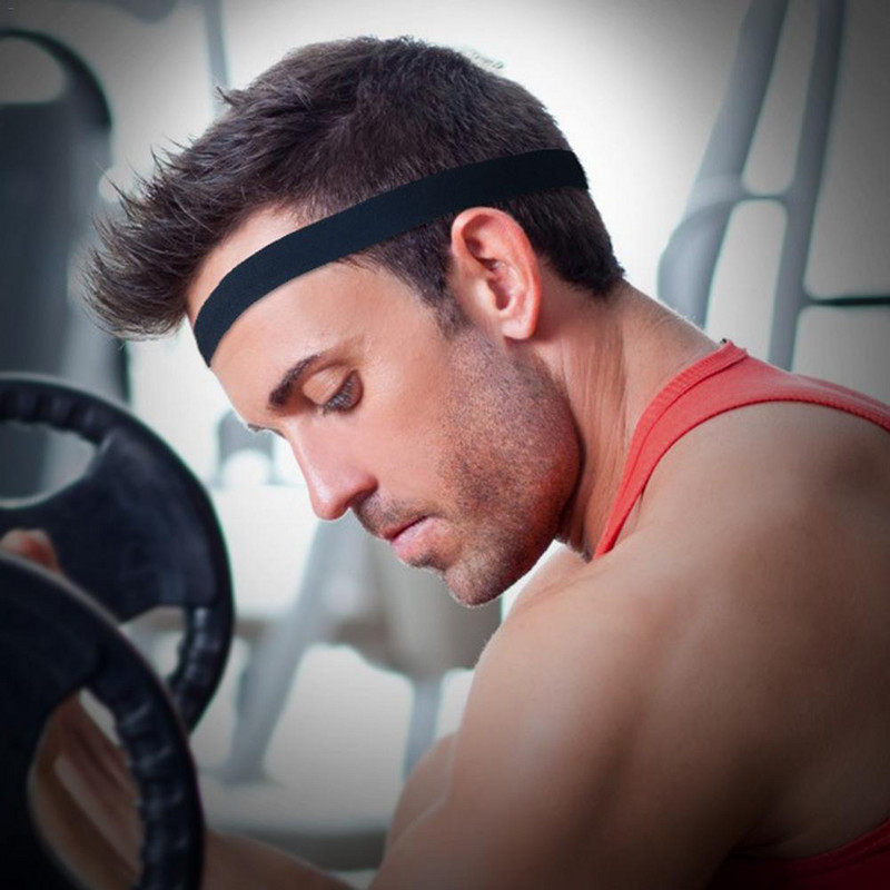 Sportinė galvos juosta vyrų moterų galvos prakaito juosta Run Futbolas Tenisas Galvos skara Silikono neslystanti elastinga prakaito juosta plaukų juosta