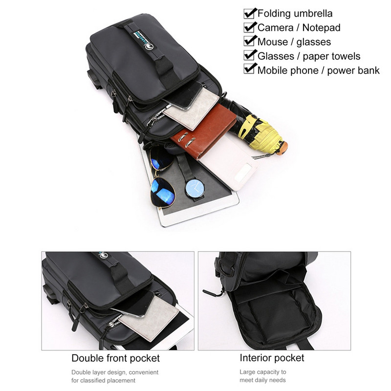 Reisimine USB-kaabliga õlakott Meestele Naistele Taktikaline Veekindel matkatelefoni Ipadi Sling seljakott