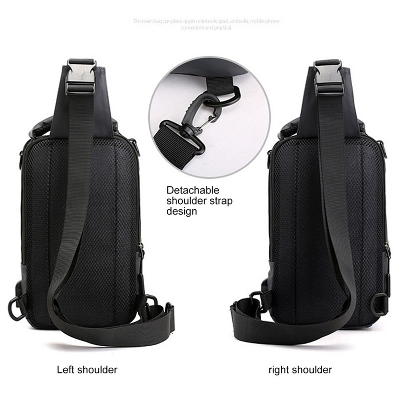 Reisimine USB-kaabliga õlakott Meestele Naistele Taktikaline Veekindel matkatelefoni Ipadi Sling seljakott