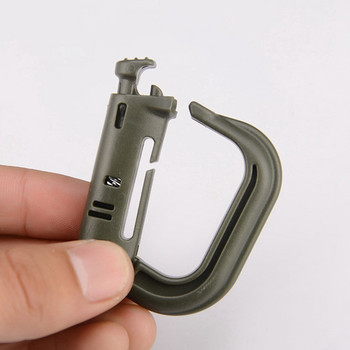 10 бр./лот Външен D-пръстен Grimloc Locking за MOLLE Webbing Connect 1-инчова катарама за окачване на колан Кука