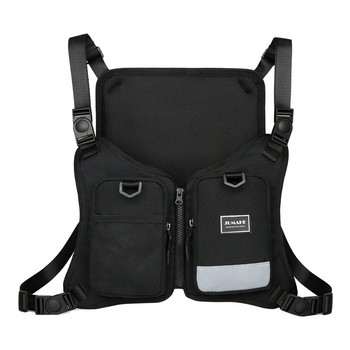 Унисекс жилетка Тактическа чанта Модна хип-хоп улична чанта за гърди Черна мъжка чанта за гърди