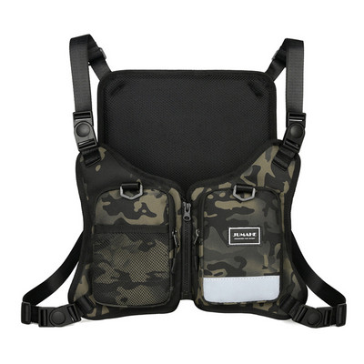 Unisex Vest Tactical Bag Mados hiphopo Streetwear krūtinės gręžimo krepšys su Black Bullet Vest vyrišku krūtinės krepšiu