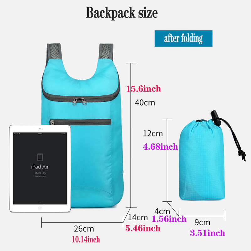 Rucsac de exterior rezistent la apă de 20 l, rucsac ușor pentru drumeții sportive, geantă pliabilă pentru ciclism, camping, alpinism, rezistentă la uzură