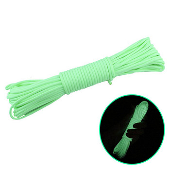 Luminous Rope 9 Strands 4mm Paracord Nylon 550 Tent Cord Glow Parachute Outdoor Bundle Lanyard Camping Survival EDC