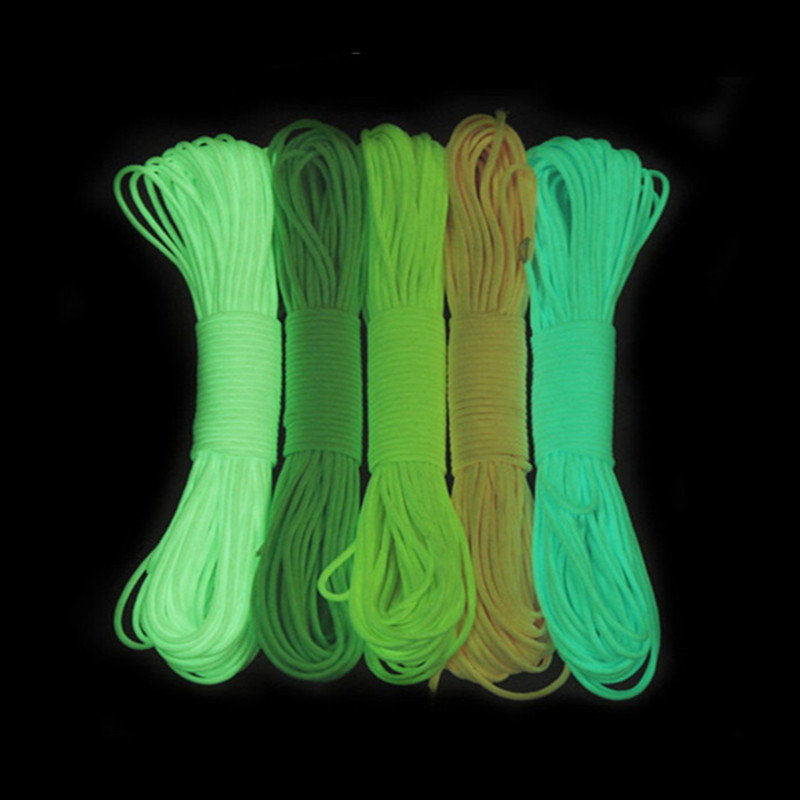 Coardă luminoasă 9 fire 4 mm Paracord Nailon 550 Snur pentru cort Parașuta strălucitoare Pachet în aer liber Snur Camping Survival EDC