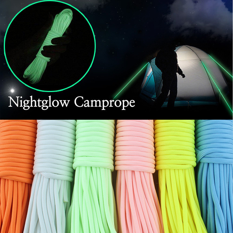 Coardă luminoasă 9 fire 4 mm Paracord Nailon 550 Snur pentru cort Parașuta strălucitoare Pachet în aer liber Snur Camping Survival EDC