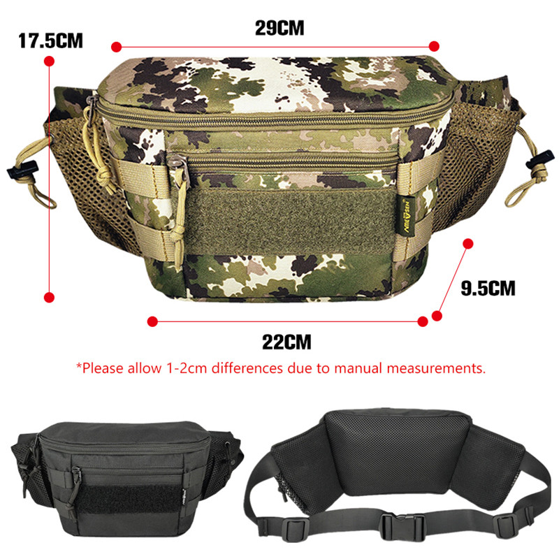Taktikaline vöökott Meeste kalastusvöö kott suure mahutavusega veekindel reisi ronimine peibutis kotid sõjalise kaamo väljas Fanny Pack