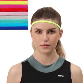 Αντιολισθητική ελαστική κορδέλα για κεφαλή Γιόγκα κορδέλες μαλλιών για γυναίκες Άνδρες Running Fitness Αθλητικό ποδόσφαιρο Κάλυμμα κεφαλής Stretch Sweatband Candy Color