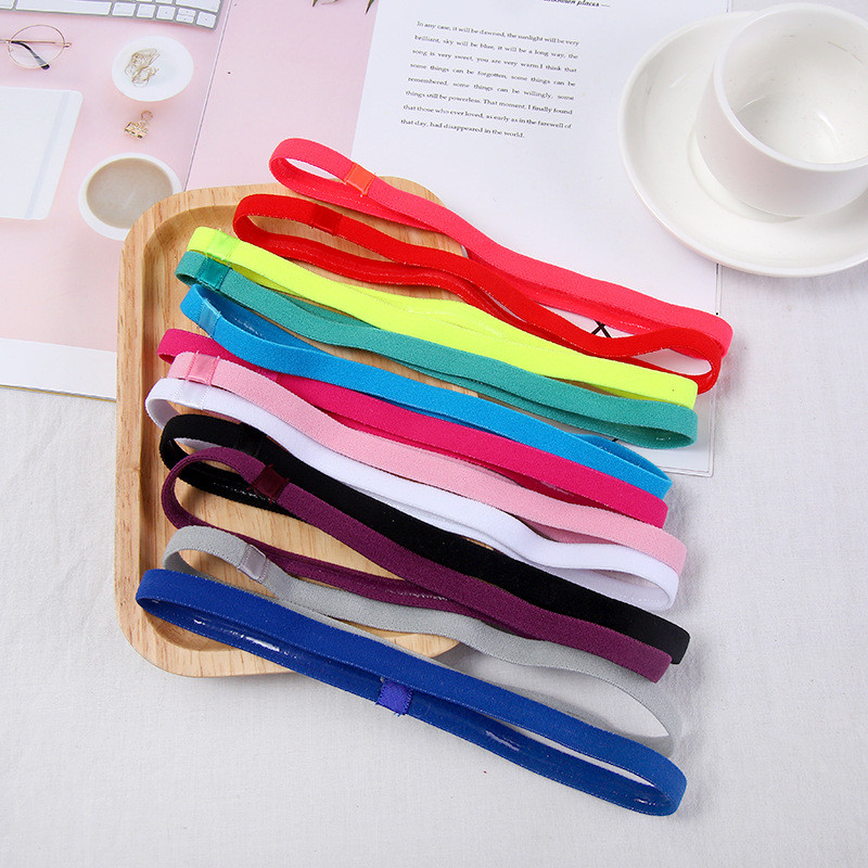 Neslidžios elastinės galvos juostos jogos plaukų juostelės moterims vyrams, bėgimui, fitnesui