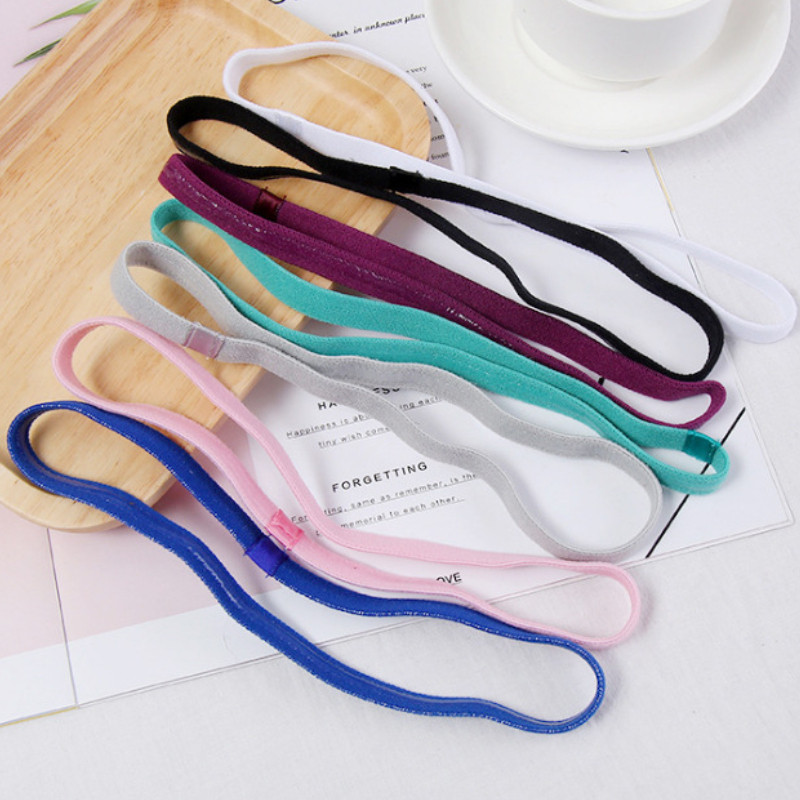 Neslidžios elastinės galvos juostos jogos plaukų juostelės moterims vyrams, bėgimui, fitnesui