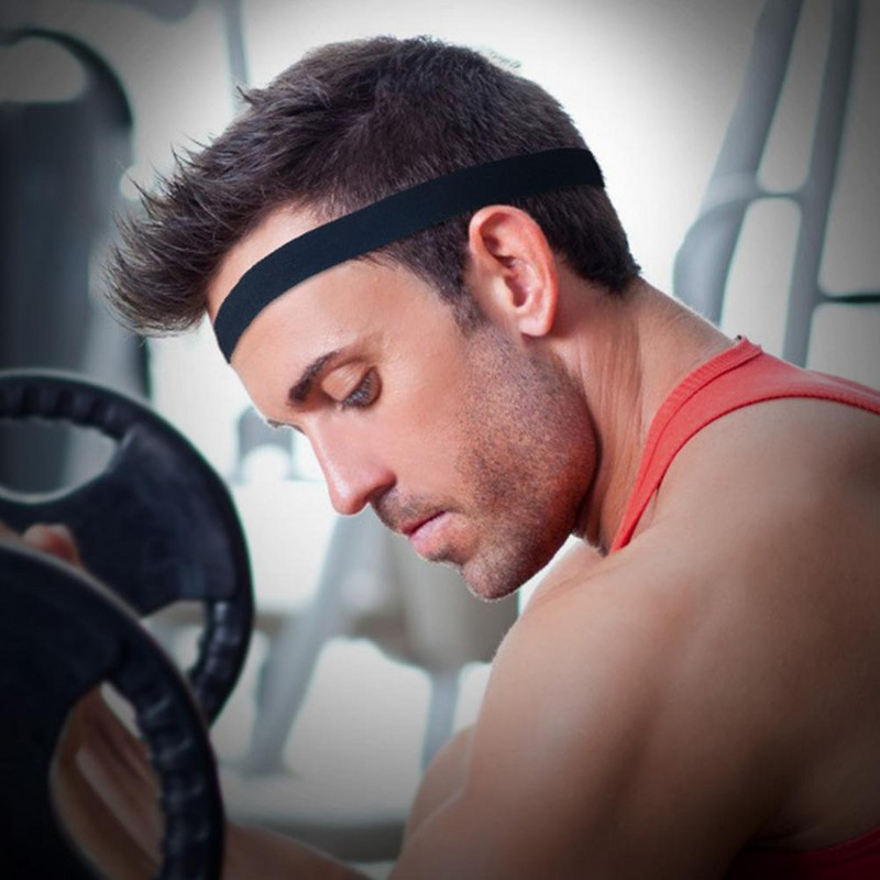 Jogos plaukų juosta Elastinė Greitai džiūstanti bėgimo tempimo sportinė galvos juosta Sporto salė Sportinė bėgimo sportinė galvos juosta Vyrų moterų treniruočių prakaito juosta