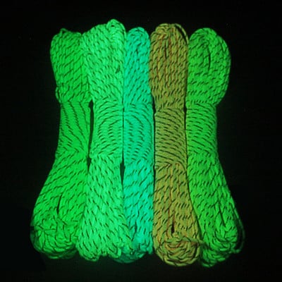 Campingsky 9 Strands Cores Luminous Glow in the Dark & Reflective Paracord Cord Lanyard 25 50 100 Feet
