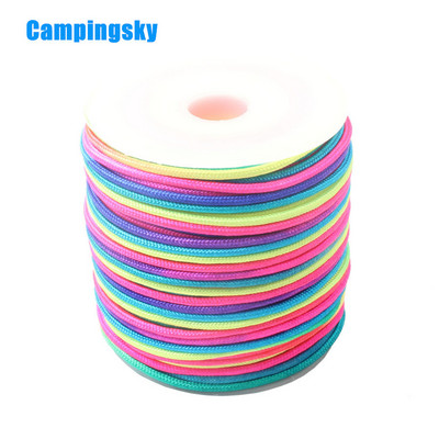 CAMPINGSKY Paracord Rainbow 2 mm найлонов паракорд 1 нишка сърцевина Въже за къмпинг на открито Парашутно въже Въже за палатка Corda